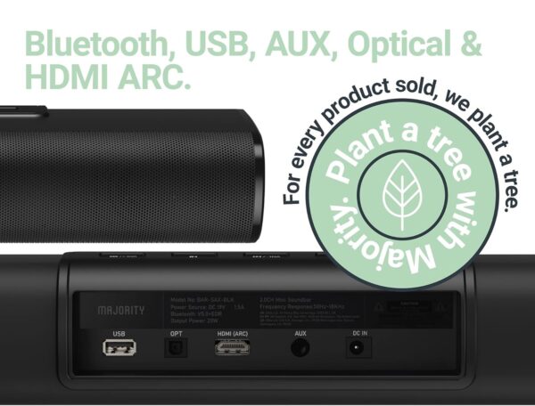 Majority SAXON Soundbar 80W BT/USB/Optical/HDMI - Image 3