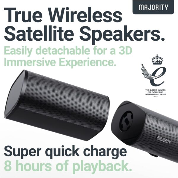 Majority EVEREST Soundbar 300W 5.1 Detach.Speakers Wls-Sub - Image 6