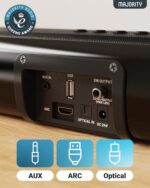 Majority Soundbar NAGA60 120W 2.1 3D Sound Built-in Sub & Wall Mount - Image 4