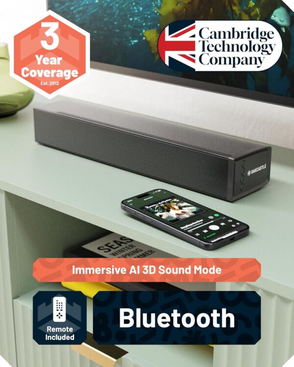 Majority Soundbar SB40 60W BT/HDMI/RC (Oakcastle) - Image 3