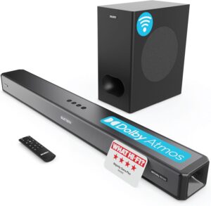 Majority SIERRA PLUS Soundbar 400W 2.1.2 Dolby Atmos Wireless Subwoofer 3xHDMI BT-USB (UK)
