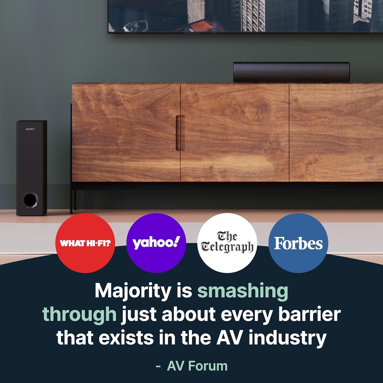 Majority BOWFELL PLUS Soundbar 100W BT/USB/Optical/Sub - Image 6