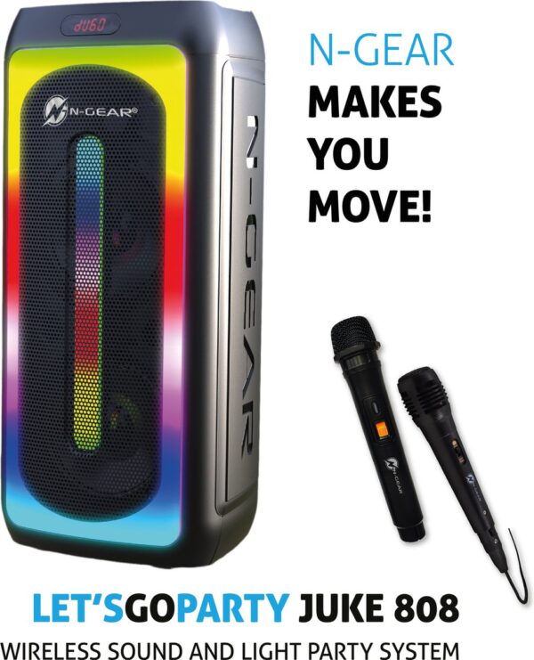 N-Gear JUKE 808 LGP Portable Karaoke Speaker with Lights - Image 3