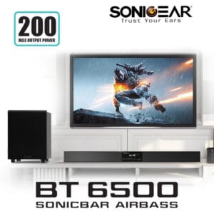 SonicGear BT-6500 SoundBar 200W & Wireless SubWoofer BT-USB-FM-HDMI