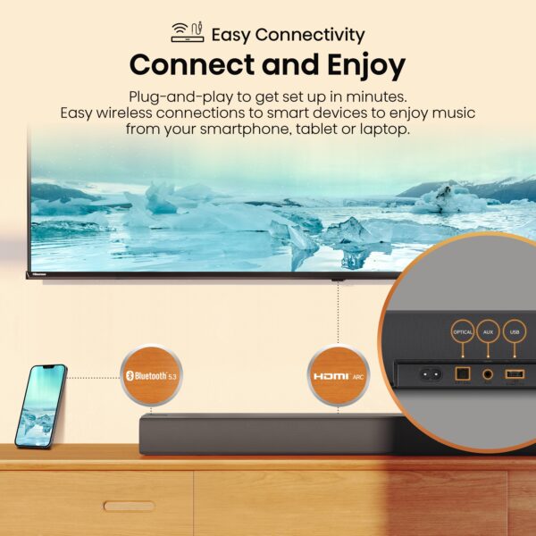 Hisense Soundbar HS3100 3.1 CH 480W BT/USB/Optical - Image 6