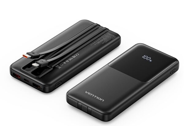 Vention Powerbank 10000mAh 22.5W Built-in USBC+Lighting Black FHOB0 - Image 2
