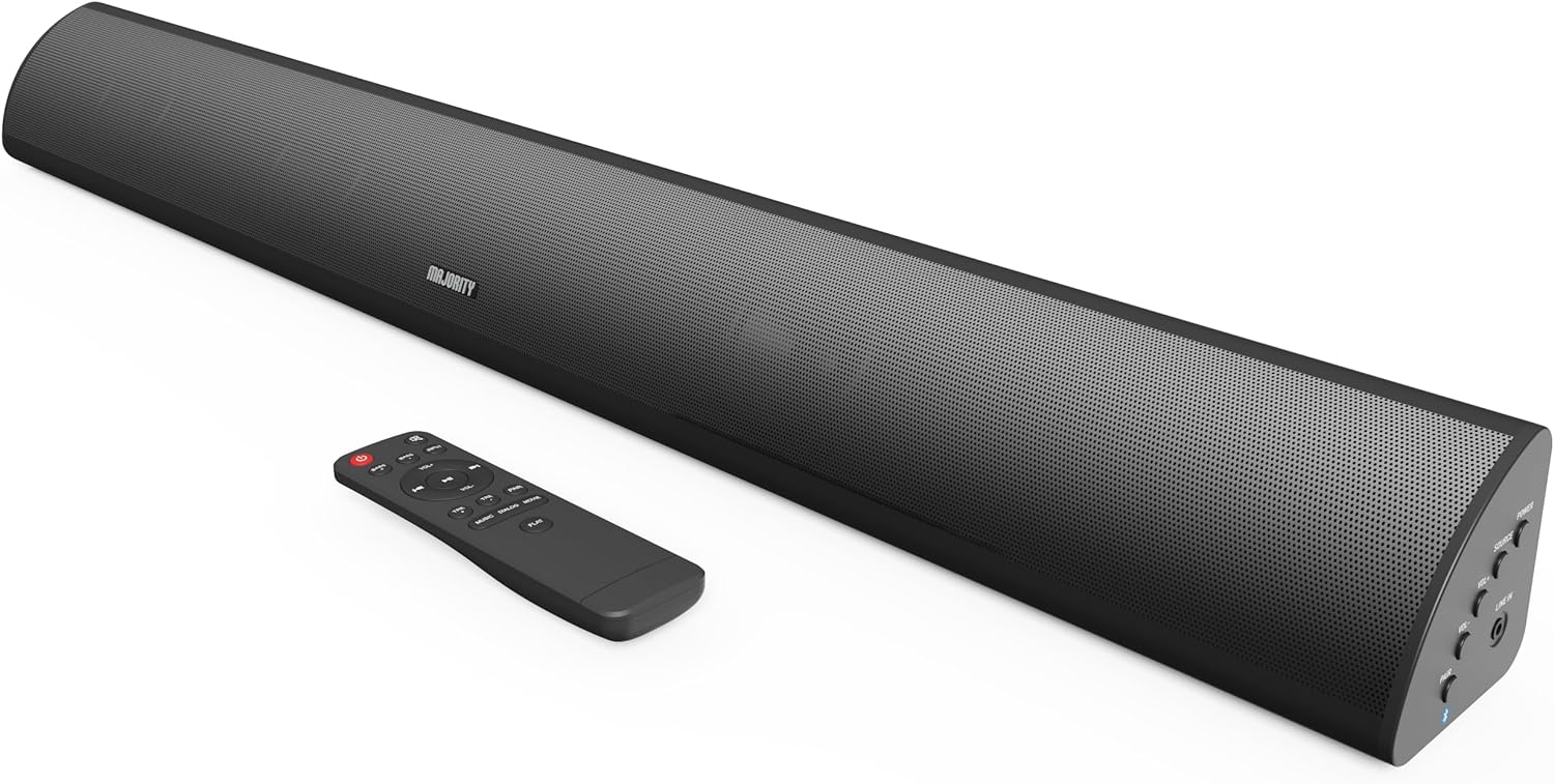 Majority SNOWDON II 2.1 Soundbar with Built In Subwoofer 120W BT & Optical Black (UK)