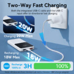 Vention Powerbank 10000mAh 22.5W Built-in USBC+Lighting Black FHOB0 - Image 7