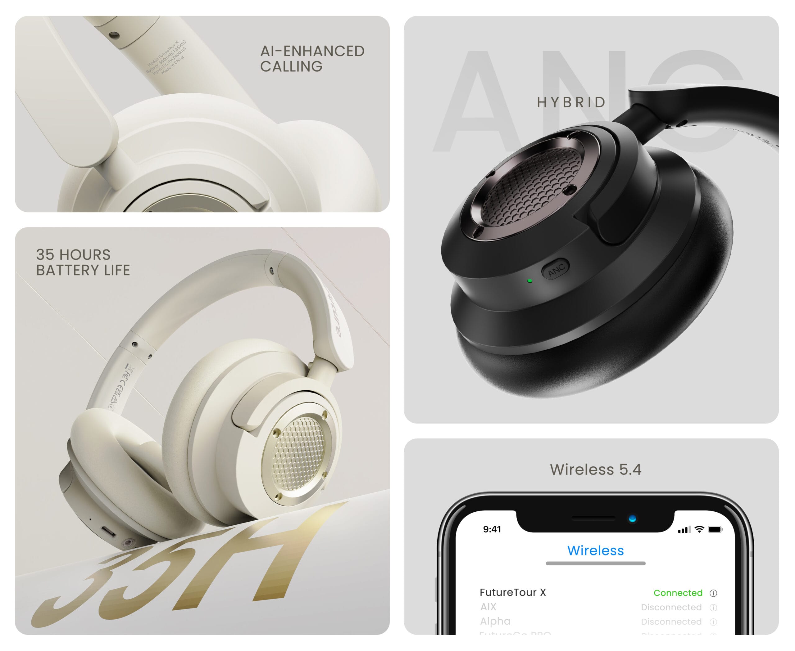 HiFuture Headphones Over Ear FUTURE TOUR X Black - Image 6