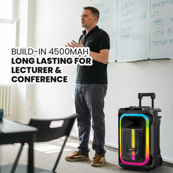 SonicGear Portable Karaoke Speaker 12'' 240W TWS BT/USB 2x Mics HYPERBOX 1300 Pro - Image 4