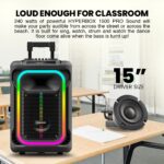 SonicGear HYPERBOX 1500 Pro 15'' Portable Karaoke Speaker 240W BT/USB 2x Wireless Mics - Image 2