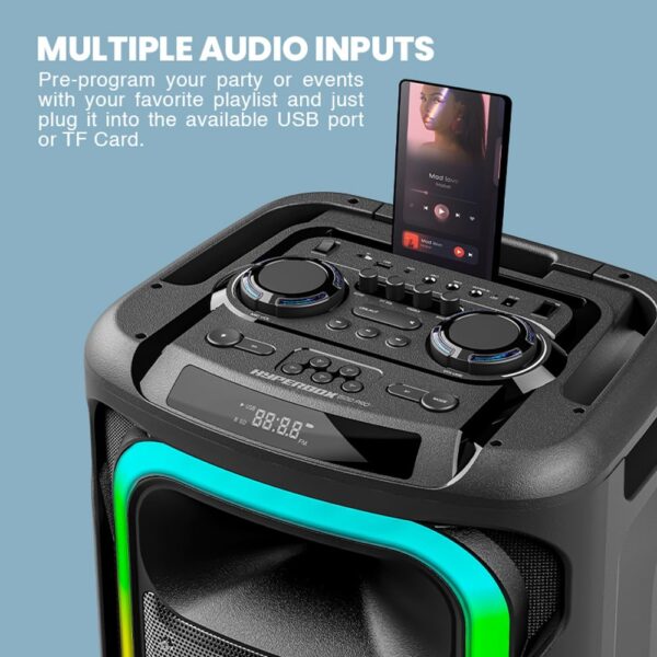 SonicGear HYPERBOX 1500 Pro 15'' Portable Karaoke Speaker 240W BT/USB 2x Wireless Mics - Image 7