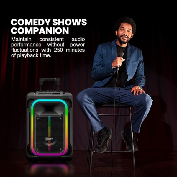 SonicGear HYPERBOX 1500 Pro 15'' Portable Karaoke Speaker 240W BT/USB 2x Wireless Mics - Image 8