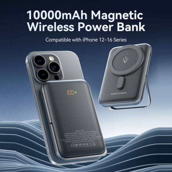 Vention Powerbank Wireless Magnetic 10000mAh 20W Black FHNB0 - Image 10