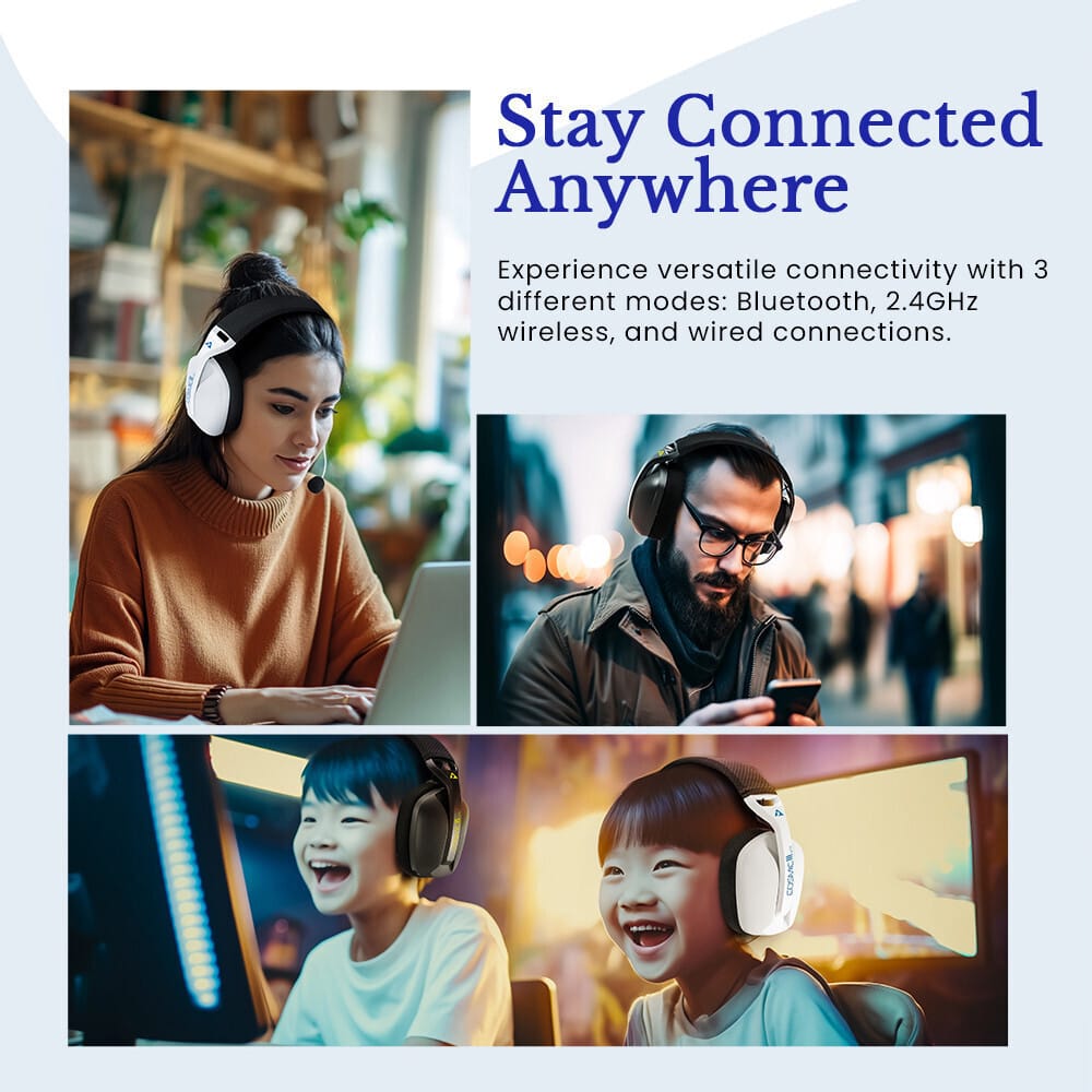 Armaggeddon Gaming Headset USB+3.5mm+2.4G+BT Fabric COSMIC-III LITE Black - Image 7