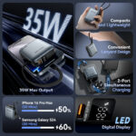 Vention Powerbank 10000mAh 35W Mini Size Built-in USBC Black FHEH0 - Image 10