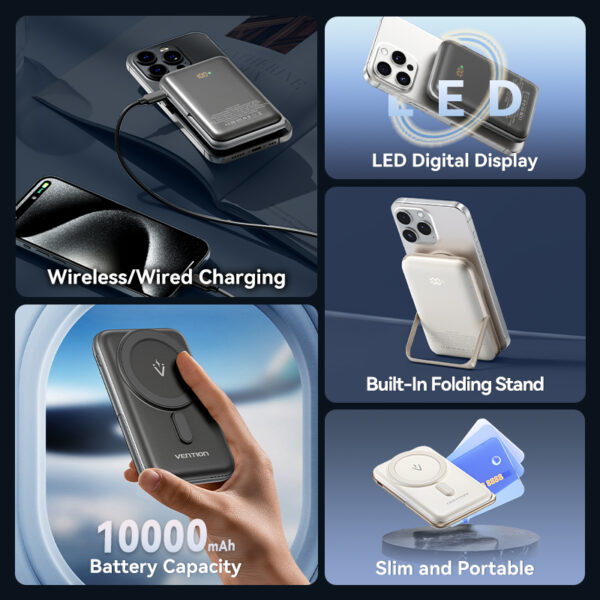 Vention Powerbank Wireless Magnetic 10000mAh 20W Black FHNB0 - Image 11