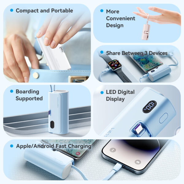 Vention Powerbank 4800mAh 22.5W Foldable USB-C Black FHQB0 - Image 10