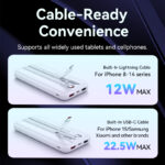 Vention Powerbank 10000mAh 22.5W Built-in USBC+Lighting Black FHOB0 - Image 9