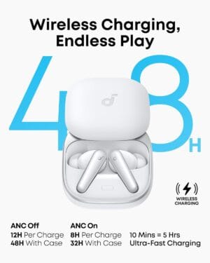 Anker Soundcore Liberty 5 Earphones ANC LDAC with Dolby Audio (White)
