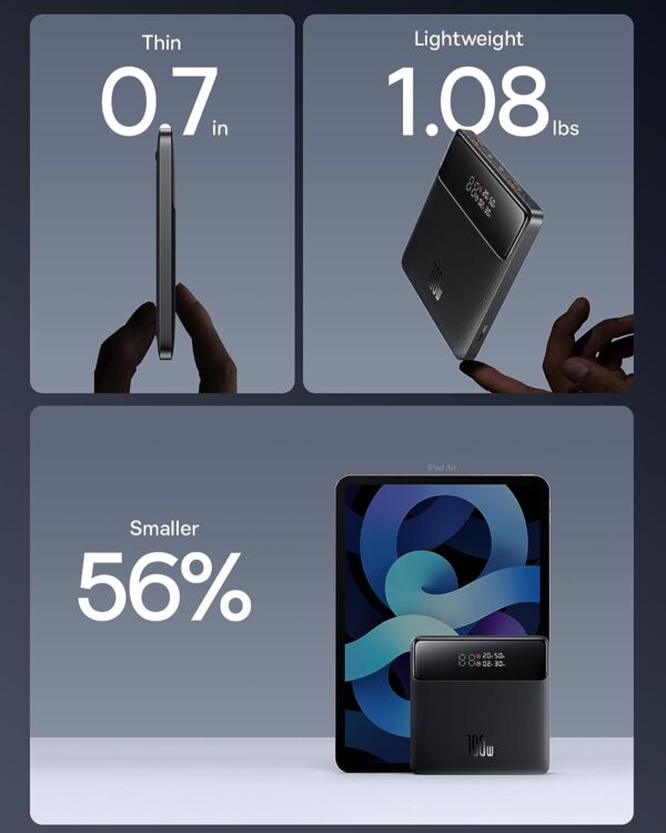 Baseus Powerbank 100W 20000mAh Display BLADE Black - Image 17