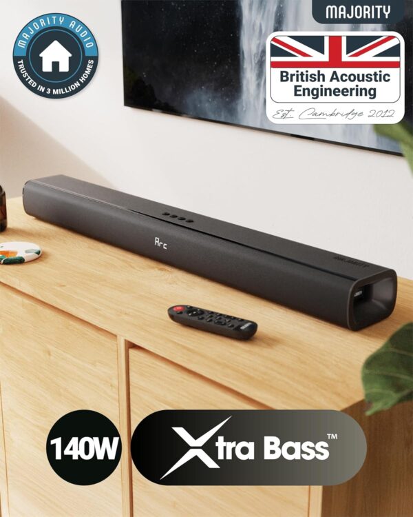 Majority Soundbar NAGA 80 140W 2.1 3D Sound Built-in Sub - Image 4