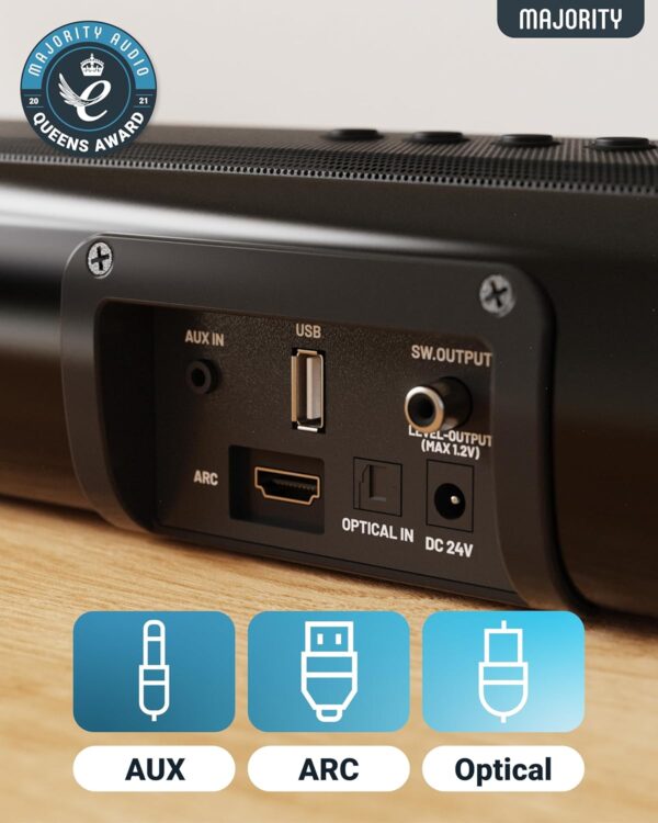 Majority Soundbar NAGA 80 140W 2.1 3D Sound Built-in Sub - Image 6