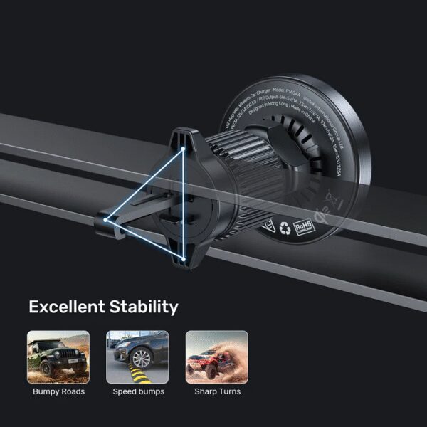 Unitek Charge Car Wireless Qi2 Magnetic 15W & AirVent Mount P1404A - Image 8