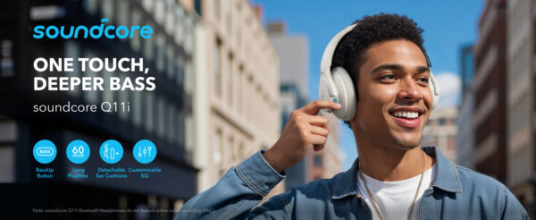 Anker Soundcore Q11i Over Ear Wireless Headphones HiRes Audio White - Image 2