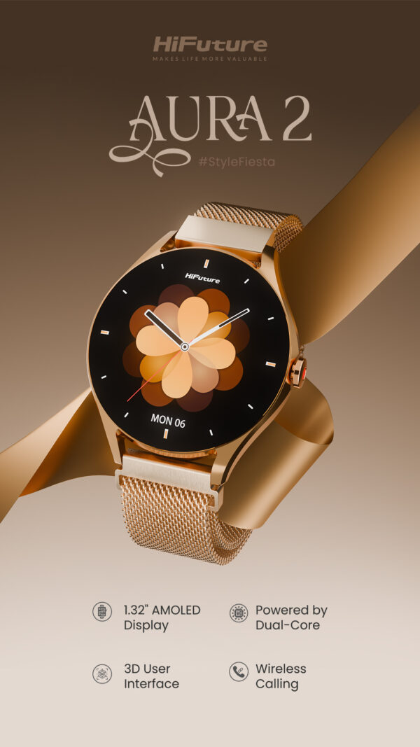 HiFuture Lifestyle SmartWatch AURA 2 Rose Gold - Image 9