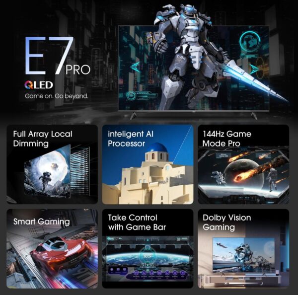 Hisense 65E7NQ PRO 65'' 4K Smart QLED TV 120hz - Image 3