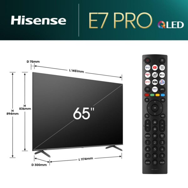 Hisense 65E7NQ PRO 65'' 4K Smart QLED TV 120hz - Image 7