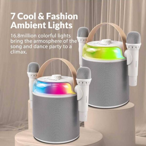 SonicGear Portable Karaoke Kids Speaker BT/Wireless Dual Mics iOX K800 White - Image 4