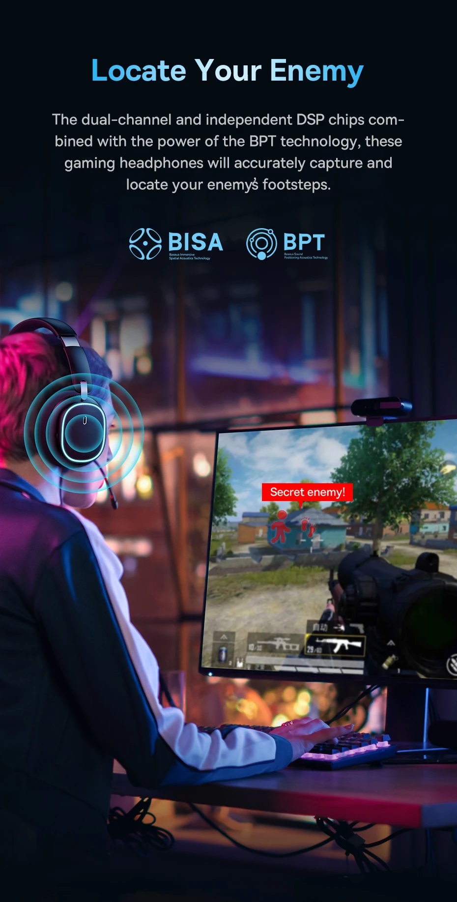 Baseus Wireless Headphones For PS5/PC/Switch Gaming AeQur GH02 Black - Image 20