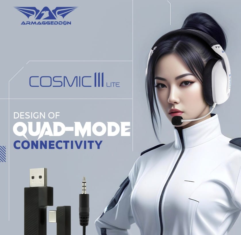 Armaggeddon Gaming Headset USB+3.5mm+2.4G+BT Fabric COSMIC-III LITE Black - Image 8