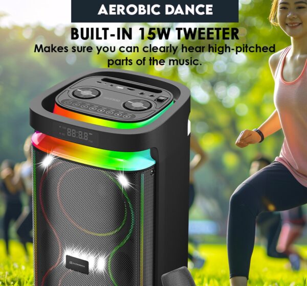 SonicGear Portable Karaoke Speaker 2 x 6.5'' BT/USB/RGB 2x Mics Audiobox BBX1300 - Image 7