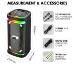 SonicGear Portable Karaoke Speaker 2 x 6.5'' BT/USB/RGB 2x Mics Audiobox BBX1300 - Image 2