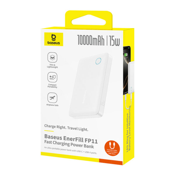 Baseus Powerbank 15W 10000mAh EnerFill FP11  White - Image 4
