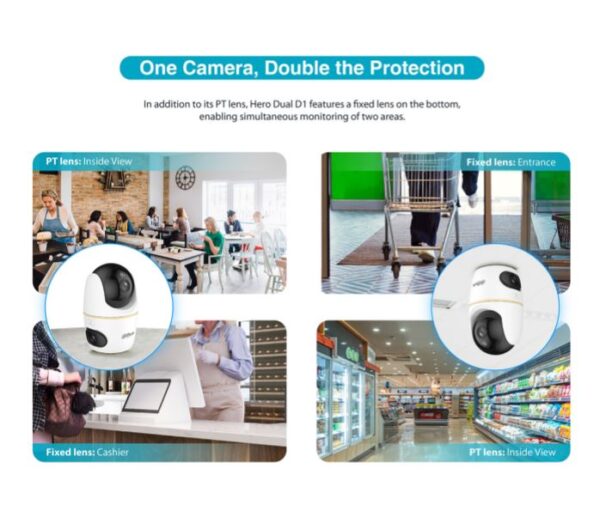 Dahua IP Indoor 3.0MP Wifi PT Dome Dual Lens H3D-3F - Image 10