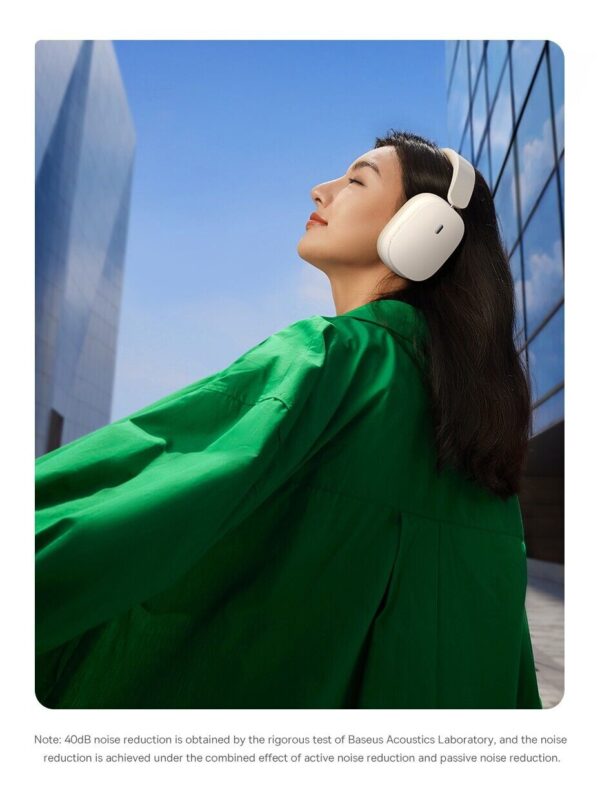Baseus Bowie H1 Noise Cancelling Wireless Headphones White - Image 20