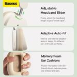 Baseus Bowie H1 Noise Cancelling Wireless Headphones White - Image 19