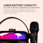 SonicGear Portable Karaoke Kids Speaker BT/Wireless Dual Mics iOX K800 Black - Image 4