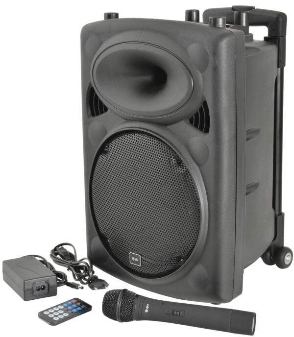 QTX QR10PA 10'' Professional Portable Karaoke & PA Speaker with 1x Wireless Microphone, Bluetooth USB & FM 178.839UK - Image 2