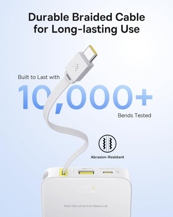 Baseus Powerbank 22.5W 10000mAh + Display EnerFill FC51 Bipow2 Pro  White - Image 3