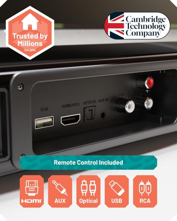 Majority Oakcastle SB80 XTRA Split 2in1 Bar/Speakers 200W Soundbar 2.1 with Sub BT,HDMI,USB - Image 5