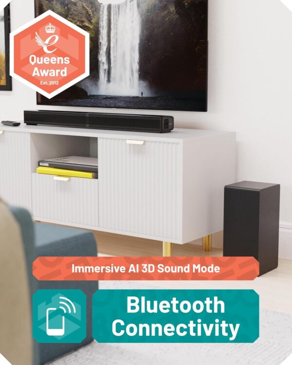 Majority Oakcastle SB80 XTRA Split 2in1 Bar/Speakers 200W Soundbar 2.1 with Sub BT,HDMI,USB - Image 4