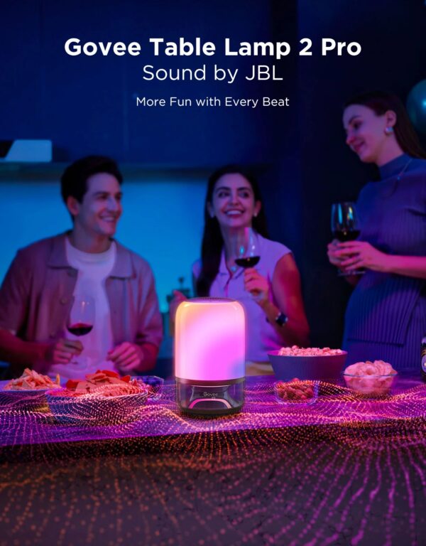 Govee Table Lamp 2 Pro Portable RGBICWW with Built in JBL Speaker - Image 2