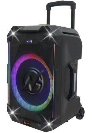 N-Gear FLASH1540 15” Portable Karaoke Speaker with 1x Wireless Mic LED Lights USB & BT
