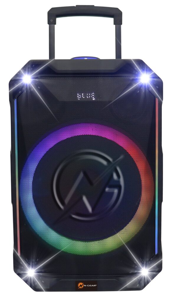 N-Gear FLASH1540 15'' Portable Karaoke Speaker with 1x Wireless Mic LED Lights USB & BT - Image 2