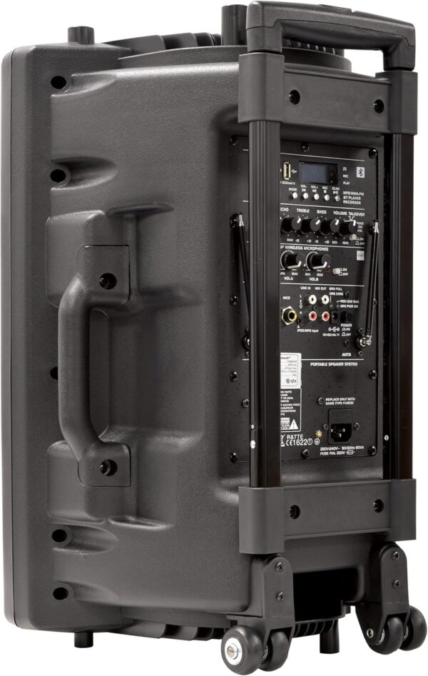 QTX QR15PA 15'' Professional Portable Karaoke & PA Speaker with 2x Wireless Microphones, Bluetooth USB & FM 178.848UK - Image 7